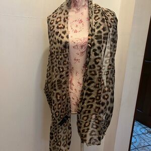H&M Animal Print Scarf - Black and Brown